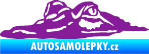Samolepka Krokodýl 003 levá hlava na hladině fialová