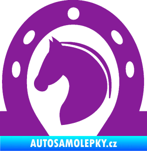 Samolepka Kůň 034 levá podkova fialová