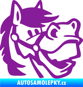 Samolepka Kůň 041 pravá veselý  fialová
