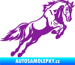 Samolepka Kůň 050 pravá ve skoku fialová