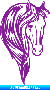 Samolepka Kůň 064 pravá s hřívou fialová