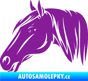 Samolepka Kůň 065 levá hlava s hřívou fialová