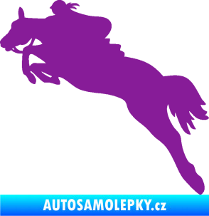 Samolepka Kůň 084 levá s jezdkyní fialová