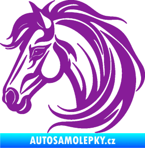 Samolepka Kůň 103 levá hlava fialová