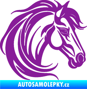 Samolepka Kůň 103 pravá hlava fialová