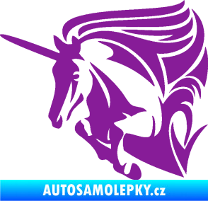 Samolepka Kůň jednorožec 001 levá fialová
