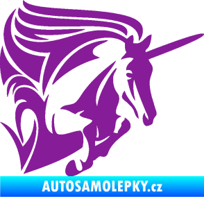 Samolepka Kůň jednorožec 001 pravá fialová