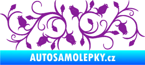 Samolepka Květina dekor 010 pravá růžičky fialová