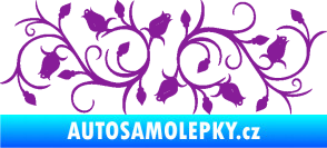Samolepka Květina dekor 010 levá růžičky fialová