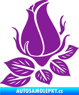 Samolepka Květina dekor 018 levá růže fialová