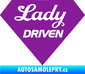 Samolepka Lady driven diamant fialová