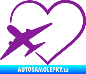 Samolepka Láska k létání 001 levá fialová