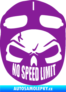 Samolepka Lebka 043 motorkář fialová