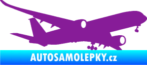 Samolepka Letadlo 017 pravá Airbus A 350 fialová