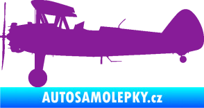 Samolepka Letadlo 020 levá Boeing Stearman model 75 biplane fialová