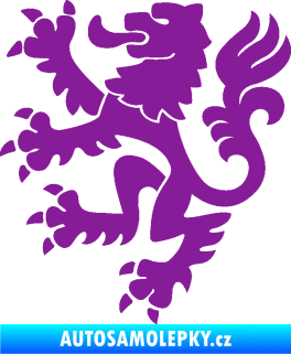 Samolepka Lev heraldika 001 levá Český lev fialová