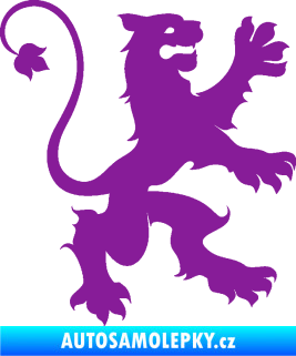 Samolepka Lev heraldika 002 pravá fialová