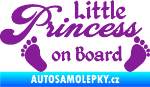 Samolepka Little princess on board 002 nápis s nožičkami fialová