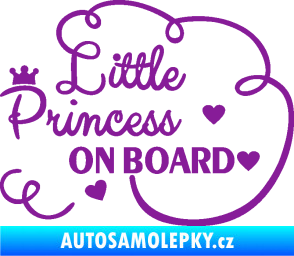 Samolepka Little princess on board nápis fialová