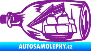 Samolepka Loď v láhvi 001 levá fialová