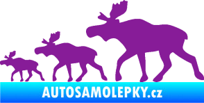 Samolepka Losí rodinka levá fialová