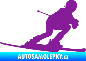 Samolepka Lyžař 002 pravá fialová
