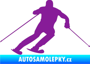 Samolepka Lyžař 003 pravá fialová
