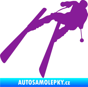 Samolepka Lyžař 007 levá fialová