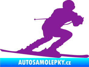 Samolepka Lyžař 017 pravá fialová