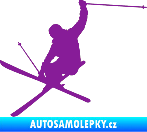Samolepka Lyžař 024 levá fialová
