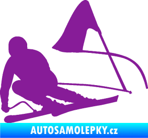 Samolepka Lyžař 025 levá fialová