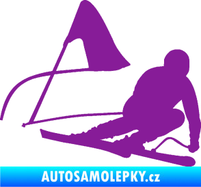 Samolepka Lyžař 025 pravá fialová
