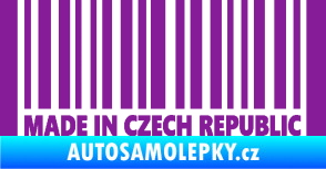 Samolepka Made in Czech republic čárový kód fialová