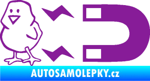 Samolepka Magnet na ptáky levá fialová