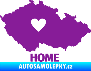 Samolepka Mapa České republiky 004 home fialová