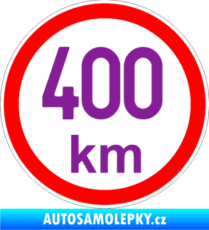 Samolepka Maximální rychlost 400km - nejvyšší konstrukční rychlost fialová