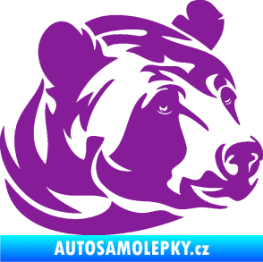 Samolepka Medvěd 007 pravá hlava fialová