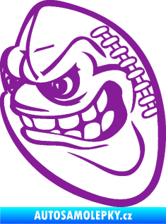 Samolepka Míč na americký fotbal 001 levá s obličejem fialová