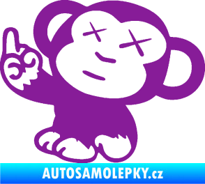 Samolepka Monkey Fuck Off JDM levá fialová