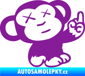 Samolepka Monkey Fuck Off JDM pravá fialová