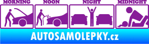 Samolepka Morning noon night midnight fialová