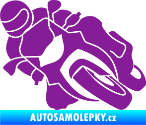 Samolepka Motorka 001 levá silniční motorky fialová