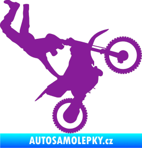 Samolepka Motorka 008 pravá motokros freestyle fialová