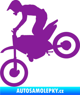 Samolepka Motorka 015 levá motokros fialová