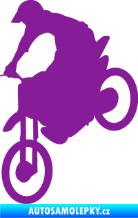 Samolepka Motorka 016 levá motokros fialová
