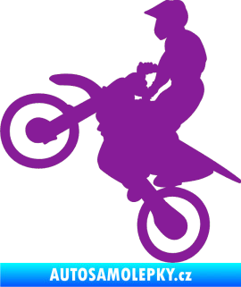 Samolepka Motorka 024 levá motokros fialová