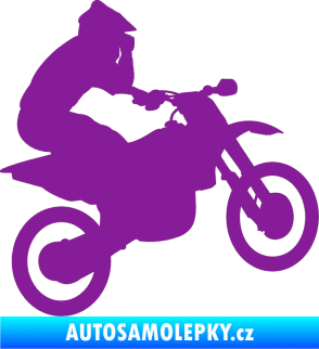 Samolepka Motorka 027 pravá motokros fialová