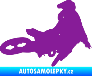 Samolepka Motorka 028 pravá motokros fialová