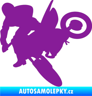 Samolepka Motorka 033 levá motokros fialová