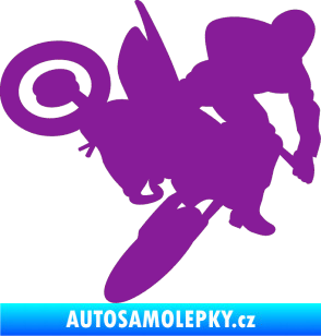 Samolepka Motorka 033 pravá motokros fialová